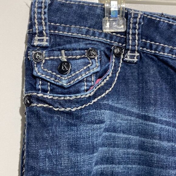 Rock and Roll Cowgirl Women's Blue Embellished Low Rise Jeans Size 33X34 - Picture 4 of 16